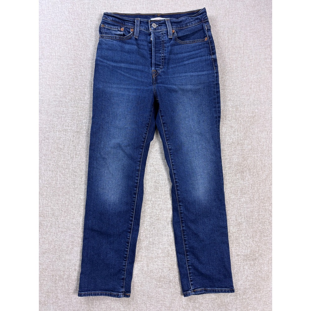 Levis Wedgie Straight Jeans Women 27 Medium Wash Blue Denim High Rise Button Fly